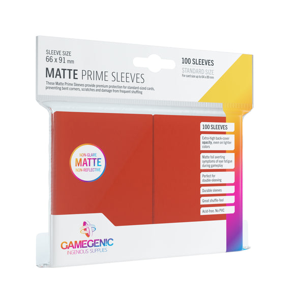 GG Matte Prime Sleeves - Red - Standard (66 x 91 mm)