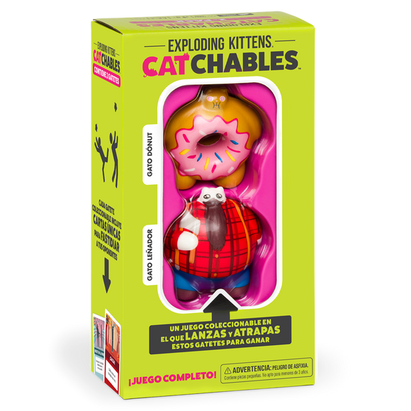 Exploding Kittens Catchables 2-Pack 1 Gato donut y Gato leñador