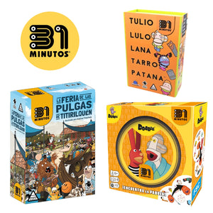 Pack 31 minutos: Feria de las Pulgas + Dobble + Tulio Lulo Lana Tarro Patana